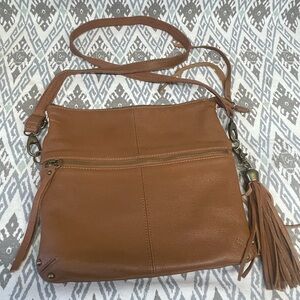 Lucky Brand Genuine Leather Shoulder Bag Purse Brown